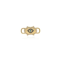 copper gold plated gauze mask charm diy bracelet connector pendant jewelry making jewelry cubic zirconia evil eye jewelry
