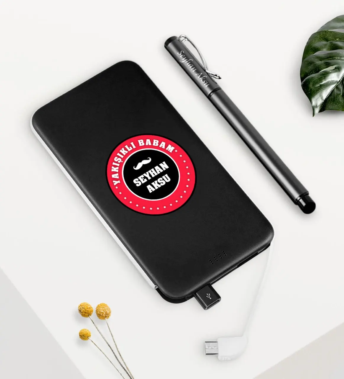 

Индивидуальный заказ красивый папа черный 5000 mAh Powerbank и ручка Seti-1