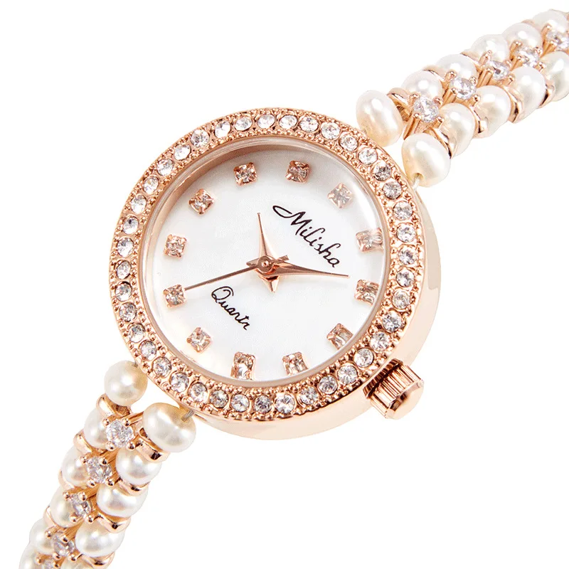 I'WAIT Fashion Luxury Diamond Watch Female Simple  2021 New Pearl Watch   Ladies Quartz Watches  Female Watch enlarge