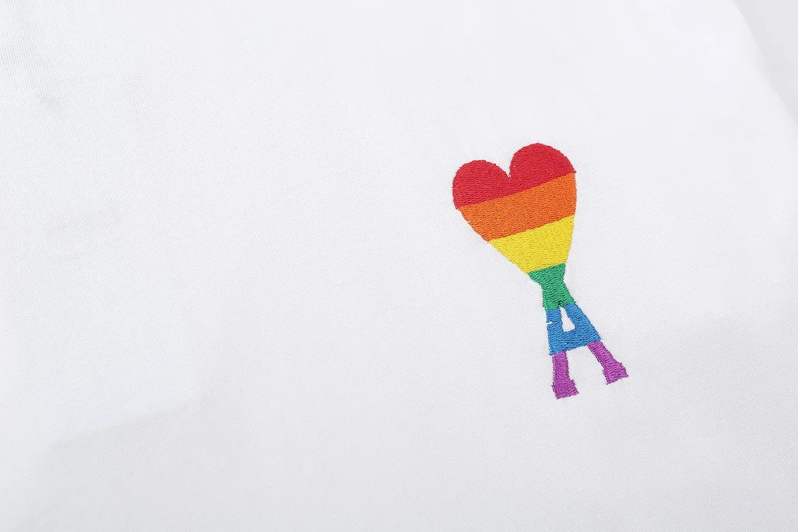 

21ss New luxury brand design Ami de Coeur Paris multi logo Cotton Tee Shirt Men Women Streetwear Sweatshirt Outdoor T-shirts