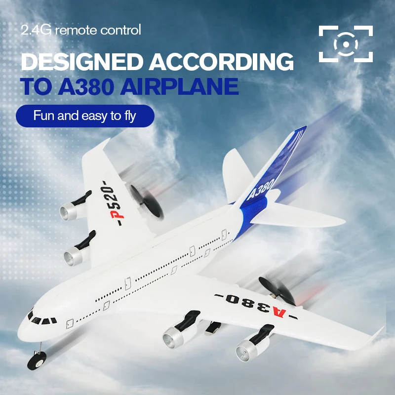 

2021 New Airplane Airbus A380 RC Airplane Foam Toys 2.4G Fixed Wing Plane Outdoor Toys Drone Easy Fly Children Gift