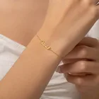 Цепочка Из Нержавеющей Стали с именем на заказ, именная табличка золотого цвета ювелирный женский браслет, персонализированный браслет с подвесками для женщин и детей