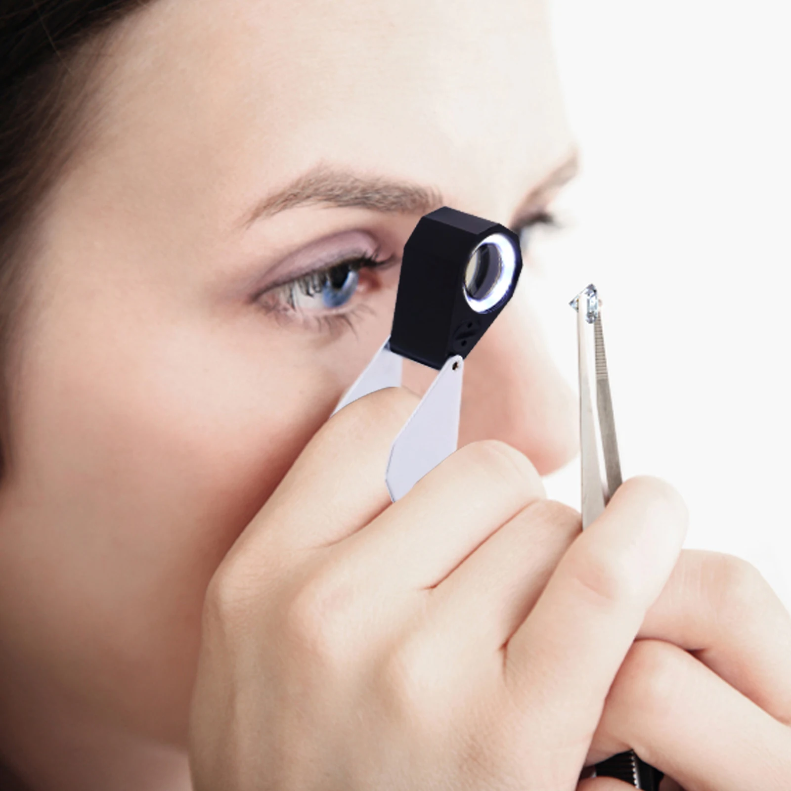 Мини лупа для ювелирных изделий с 10 кратным увеличением складные инструменты