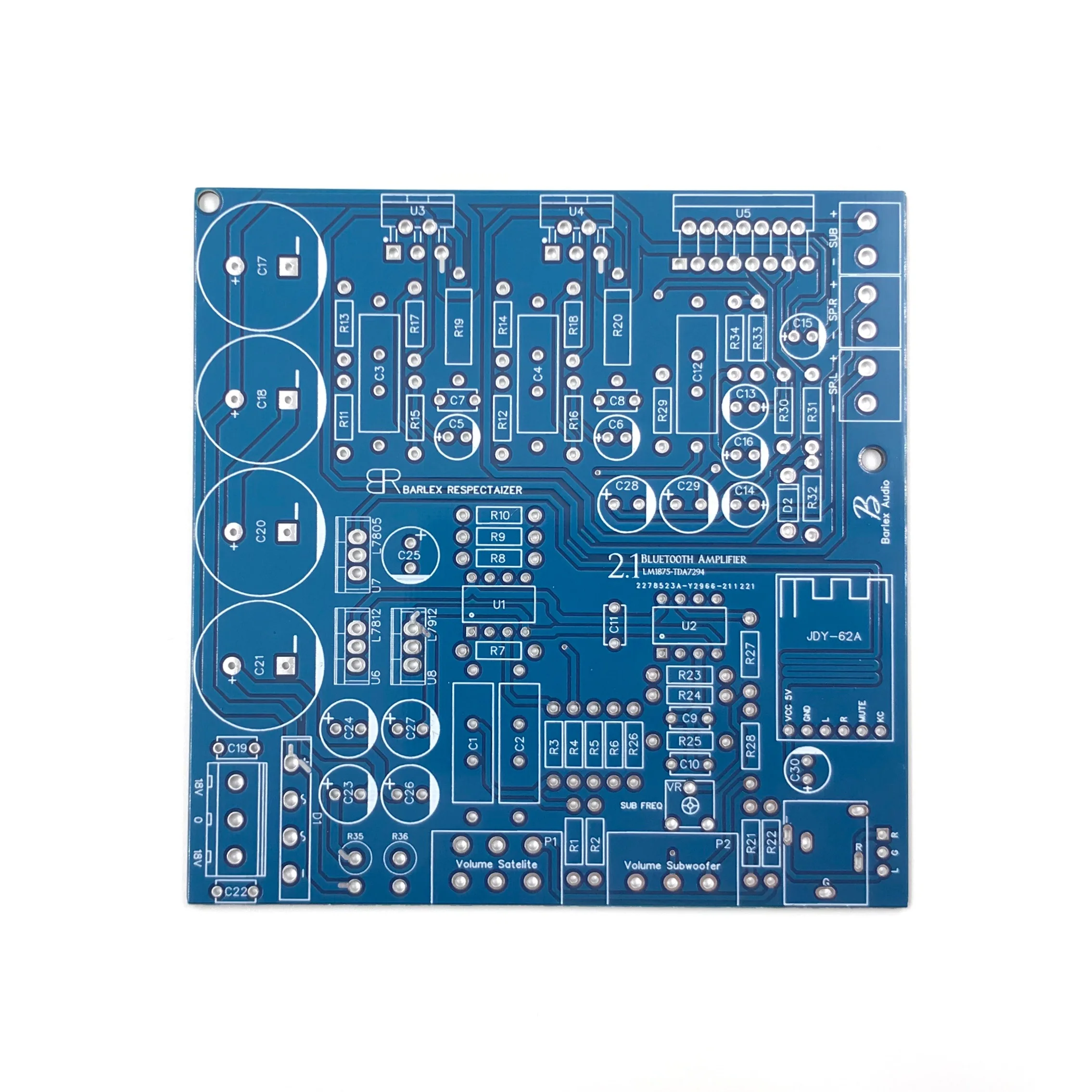 

2.1 Channel Bluetooth Amplifier Circuit Board PCB 110W Stereo Sound Power Amp with Subwoofer LM1875 TDA7294 JDY-62A DIY