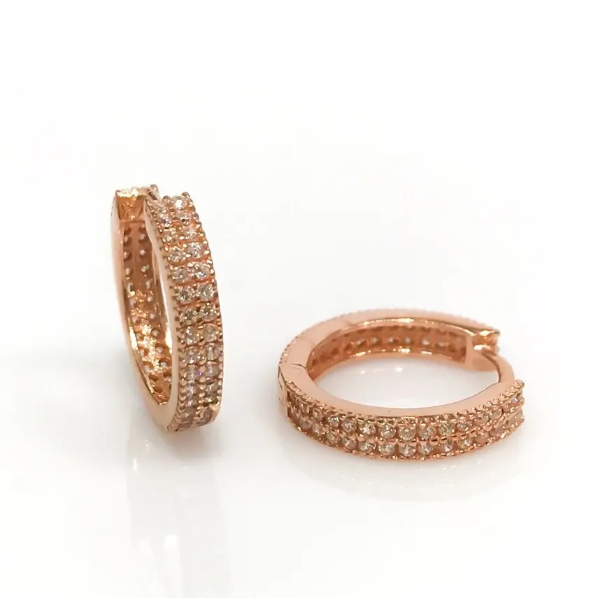 

Stone Italian Silver Rosegold Earrings