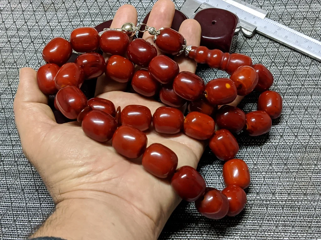 

Ottoman Faturan German Amber Sandalous Misbaha Prayer Beads Islamic Gift Tasbih Tasbeeh Tasbeh Rosary Tasbih # 26B