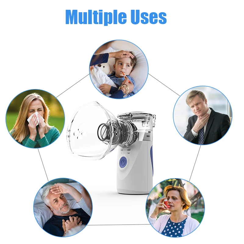 Portable Nebulizer Machine Medical Atomizer Nebuliser Inhalator Adult Children Silent Inhaler Humidificador Nebulizador Portatil | Красота и