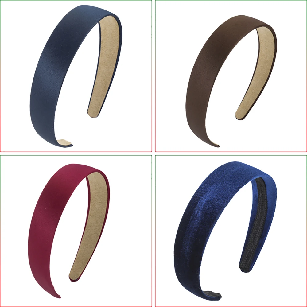 Простые бархатные ободки для волос Molans 2020 модные однотонные с широкими полями