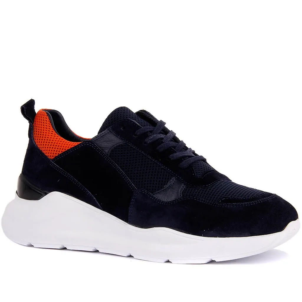 Sail Lakers-темно-синие замшевые кожаные мужские кроссовки