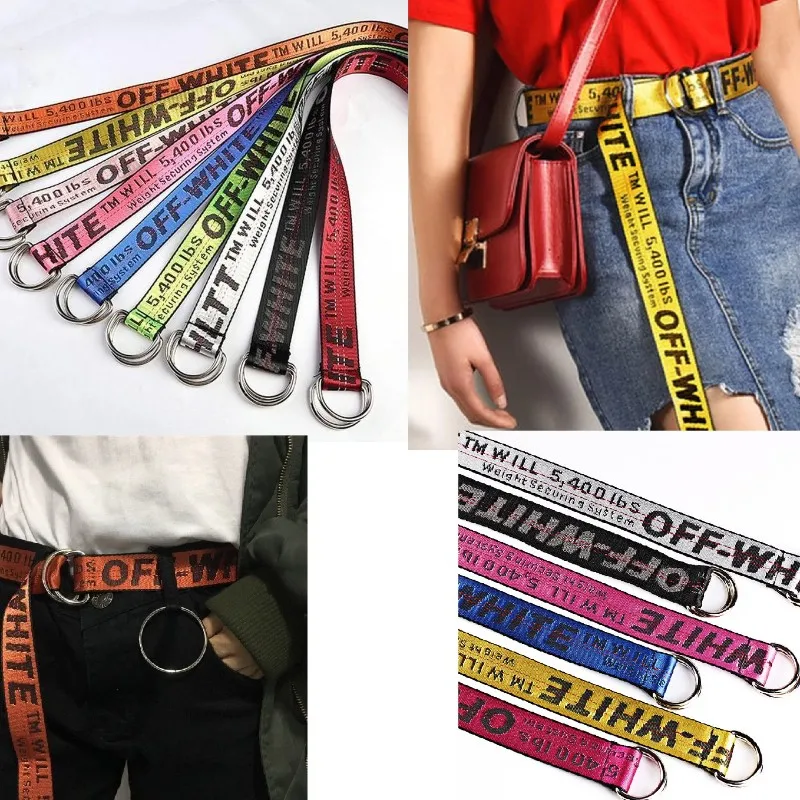Модный ремень OFF-WHITE Длинные повседневные мужские и женские ремни унисекс 9 ярких