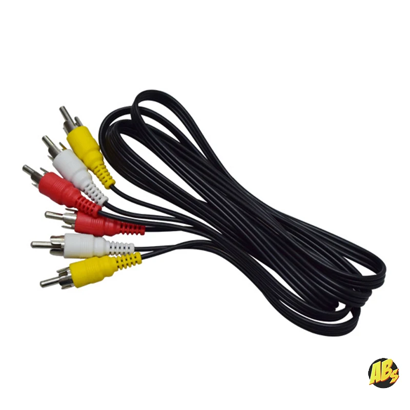 Кабель 3 RCA — черный 1.5M кабель на тюльпана видео аудио колокольчики для dvd плеер