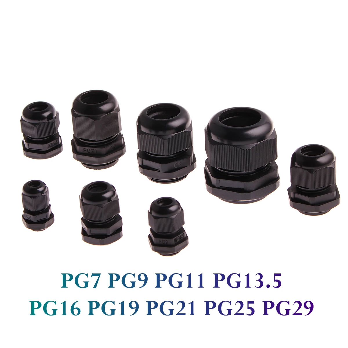 1 шт. черный водонепроницаемый нейлоновый Пластиковый Кабельный соединитель IP68