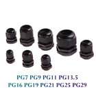 1 шт. черный водонепроницаемый нейлоновый Пластиковый Кабельный соединитель IP68 PG7 PG9 PG11 PG13.5 PG16 PG19 PG21 PG25 PG29