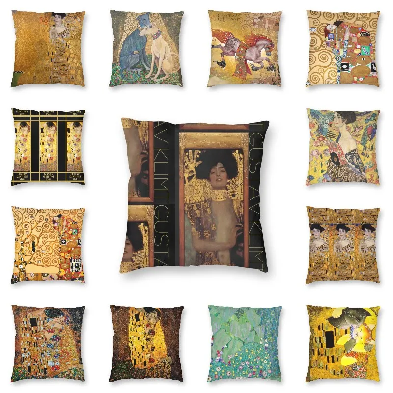 

Judith And The Head Of Holofernes By Gustav Klimt Cushion Cover Printing Painting Art Throw Pillow Case for Living Room
