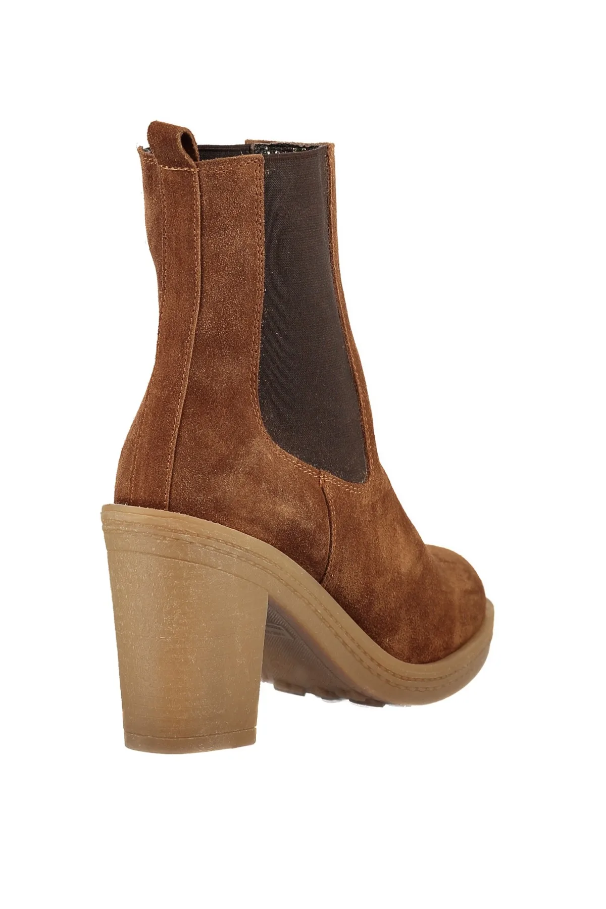 Женские ботинки из натуральной замши с жемчугом цвет светло коричневый