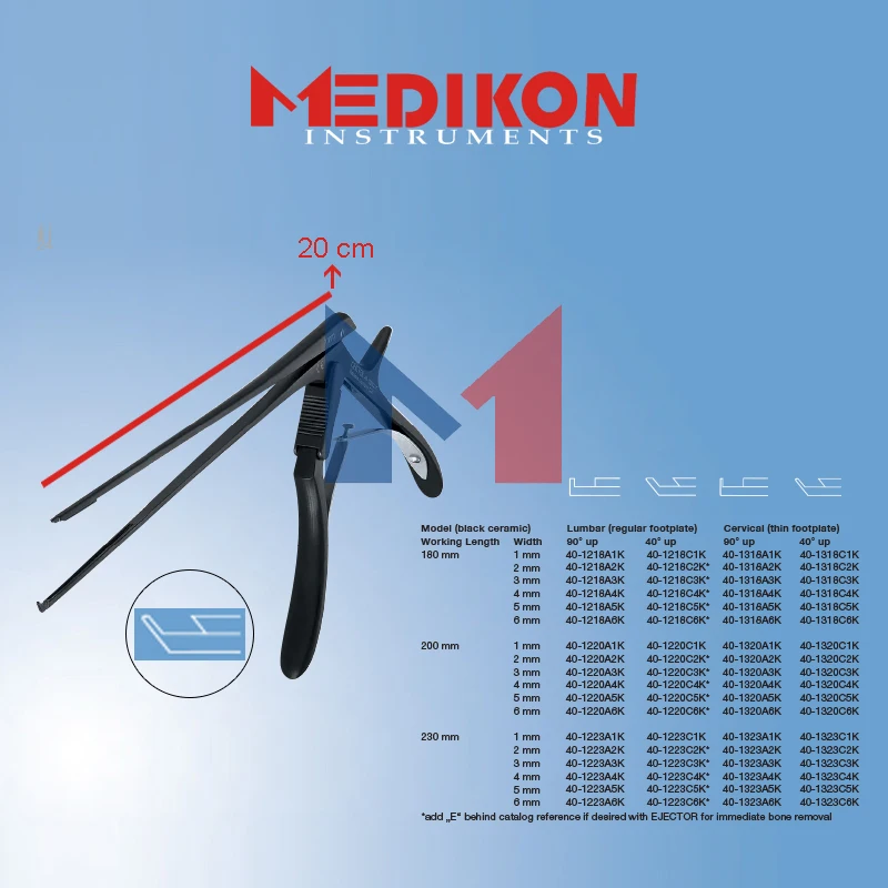 

Немецкие гигиенические поясничные и шейные Kerrison Laminectomy Rongeurs нейрохирургические нейрохирургии больницы клиника щипцы наборы инструментов