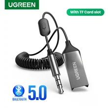 UGREEN Bluetooth Aux адаптер Bluetooth 5,0 автомобильный ресивер USB на 3,5 мм разъем Handsfree автомобильный комплект аудио приемник микрофон для автомобильного динамика