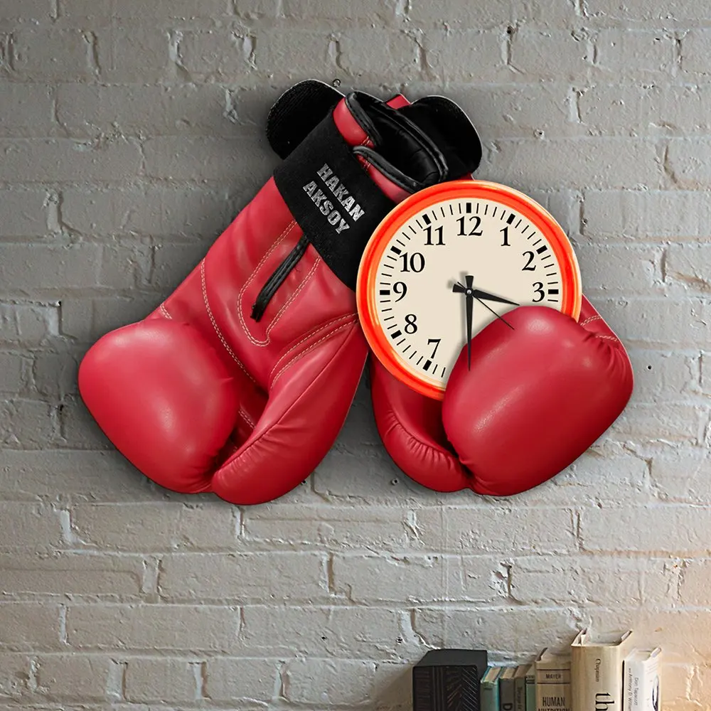 

Персонализированные деревянные настенные часы в стиле боксера-3