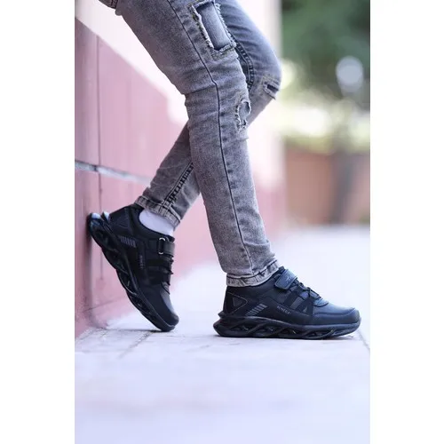

Captain Junior Male Child Black Sports Shoes Antibacterial Orthopedic Soft Light Flexible Non-Slip Outsole Four Seasons Put On