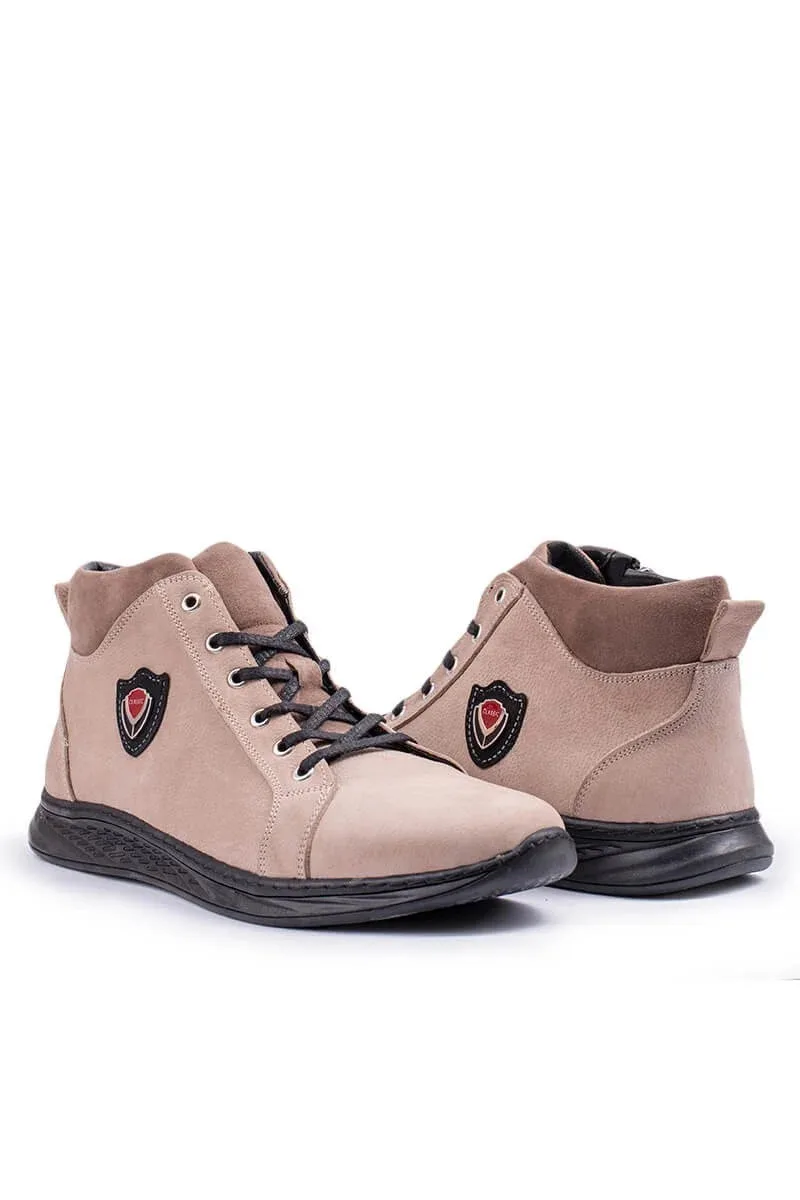 

Men's leather boots - Beige 20210834617