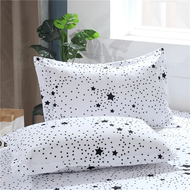 Принт со звездой Комплект постельного белья королевского размера Цвет белый