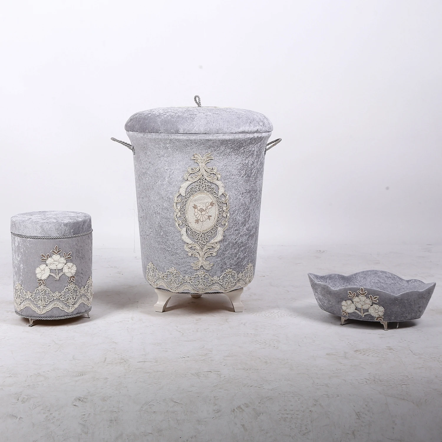 Offerte Bonny Home Esclusivo Grigio 6 Pezzi Set Di Cestini Per Biancheria E Set Di Tappetini Da Bagno Organizzatore Deposito Di Vestiti Sporchi E Tappeti Da Bagno