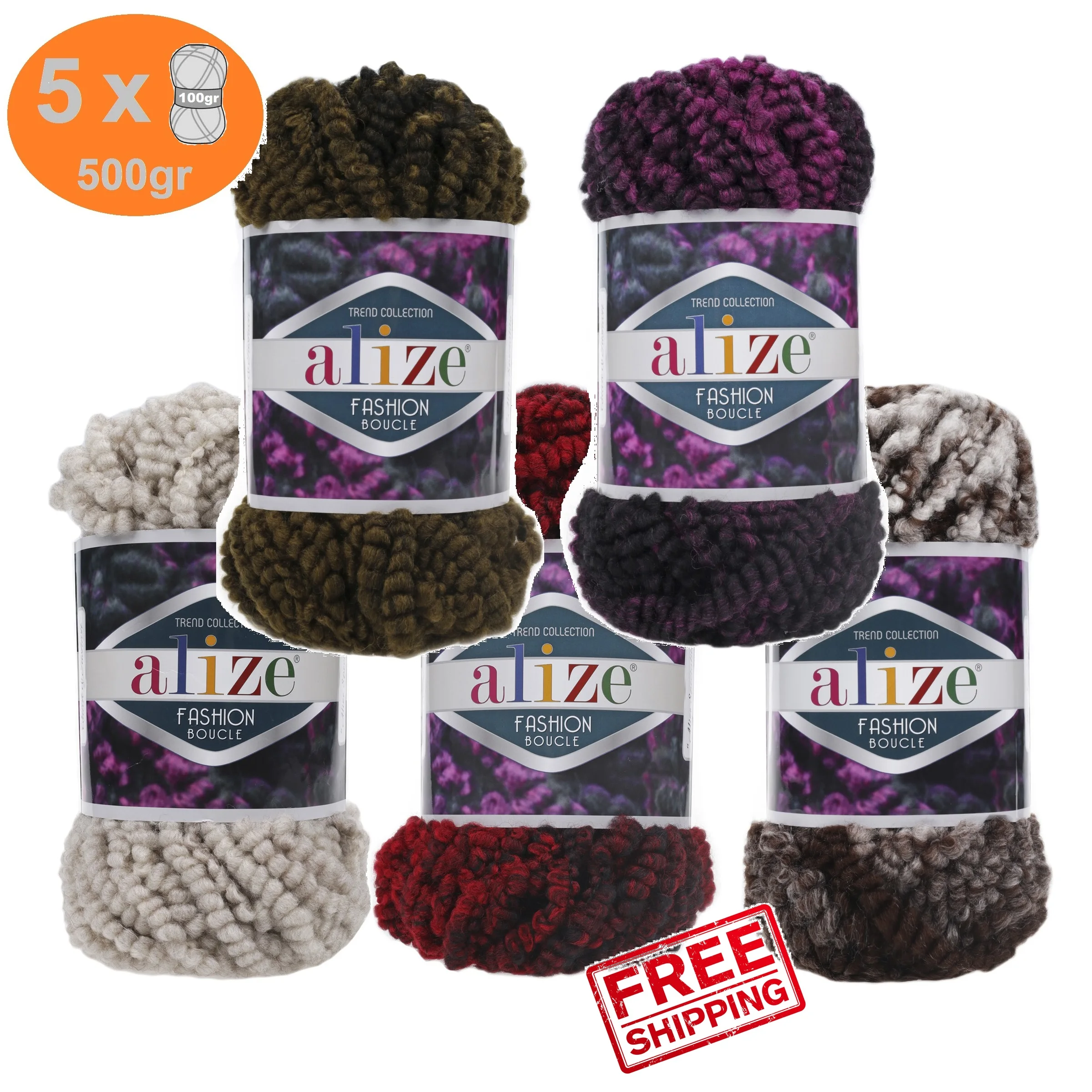 Аллиз мода букле пряжа 5x100gr-35mt % 25 шерсть массивная супер крупная кожа нить Amigurumi