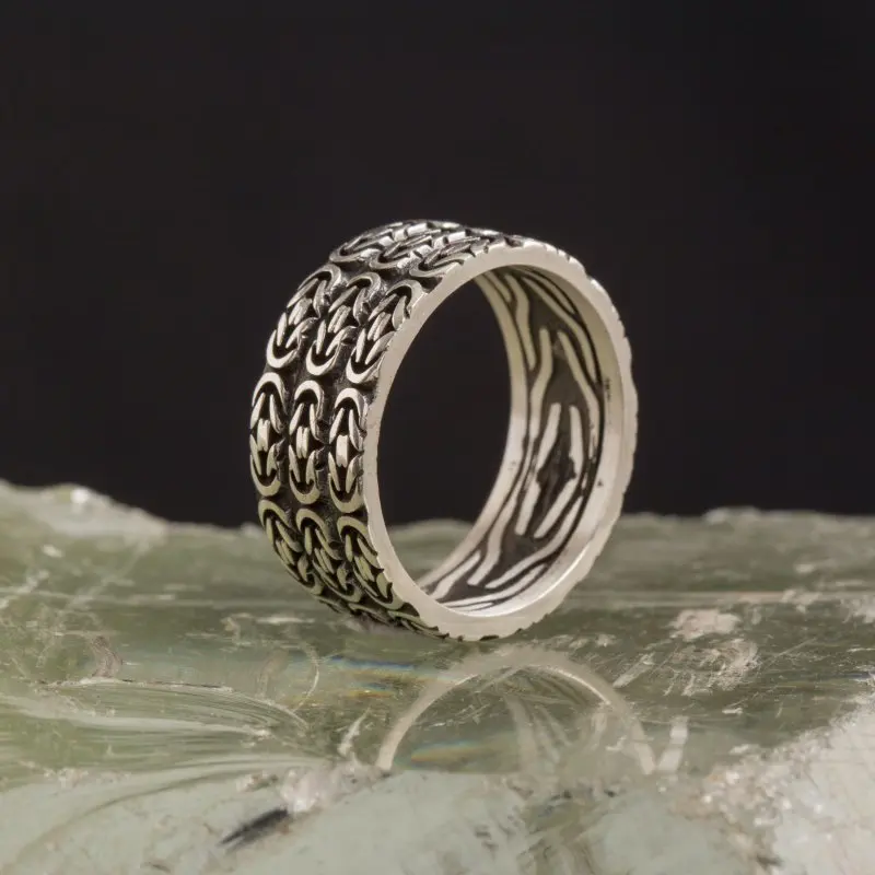 

Серебряное свадебное кольцо с цепочкой 925 пробы, модное турецкое высококачественное кольцо ручной работы