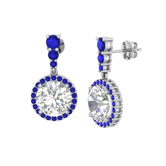 

Lavinia Zirconia earring silver with gold plated and rose gold plated options with 15 stone options