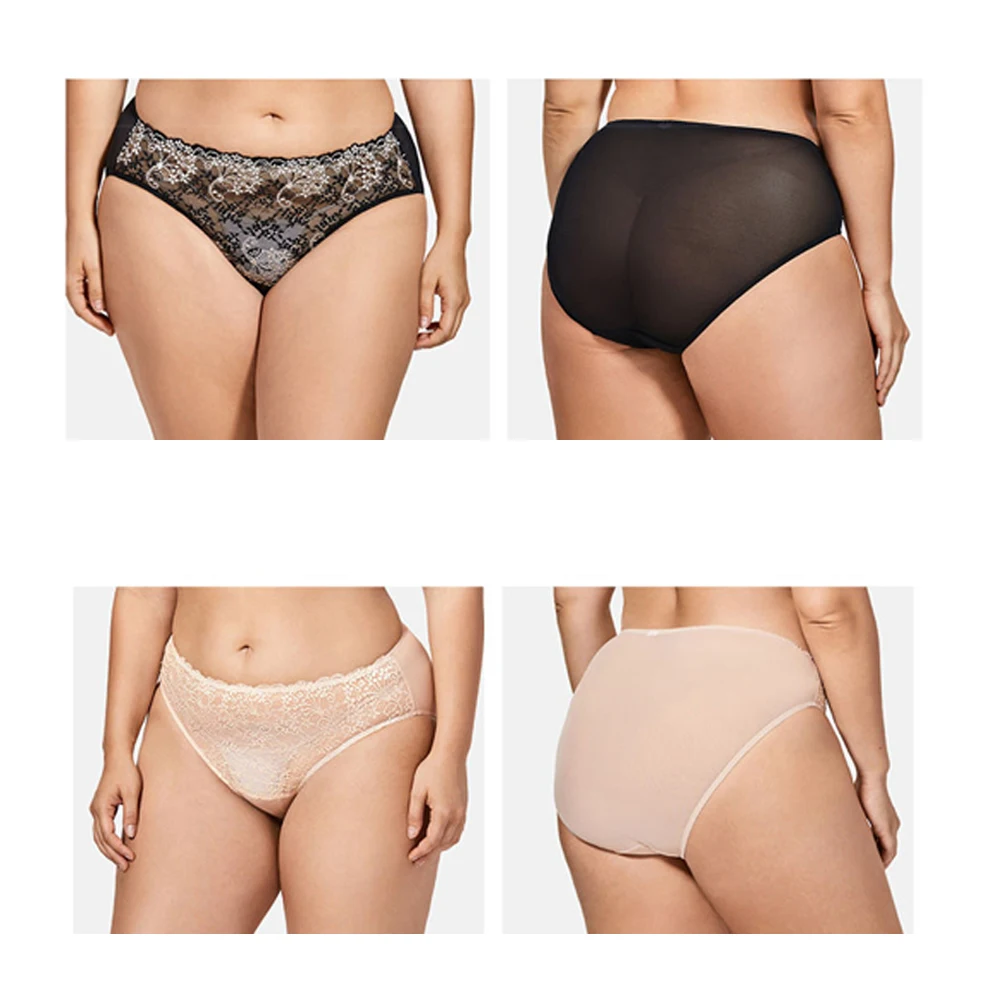 

2Piece/Order Panty Plus Size High Waist Sexy Women Underwear High Quality Brief Wearable XL -5XL