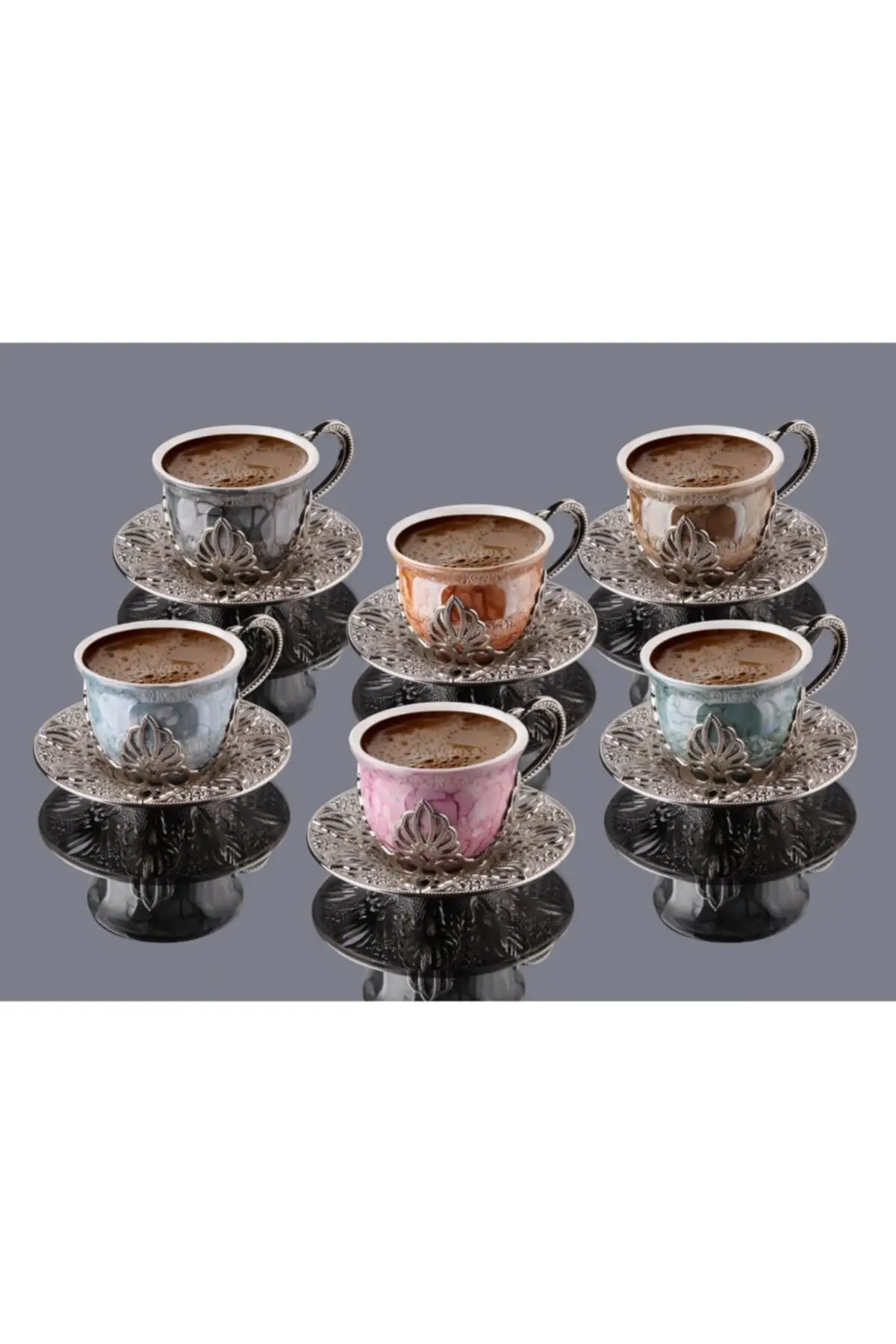 

Ahsen Tiryaki Patterned Mix Coffee Set FOR YOUR GREAT PRESENTATIONS WITH ELEGANT PATTERNS FREE SHİPPİNG