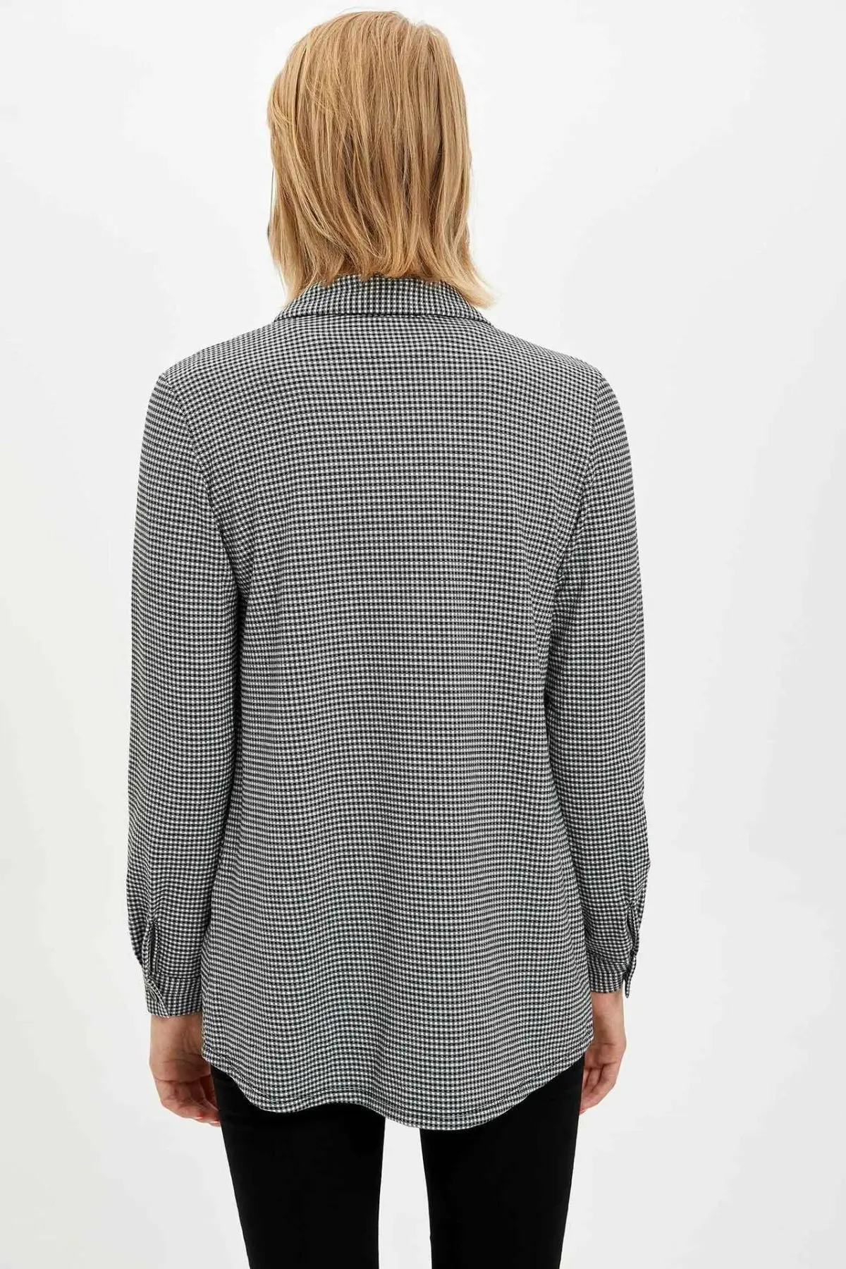 DeFacto женские классические белые черные рубашки-туники с сеткой повседневные