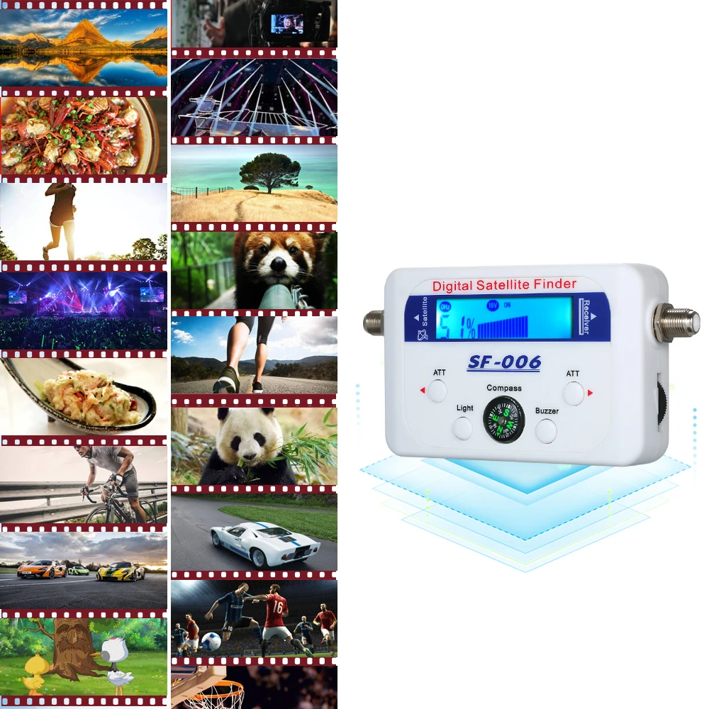 SF-006 Digital Satellite Finder Signal Meter Mini with LCD Display Satfinder Compas | Инструменты