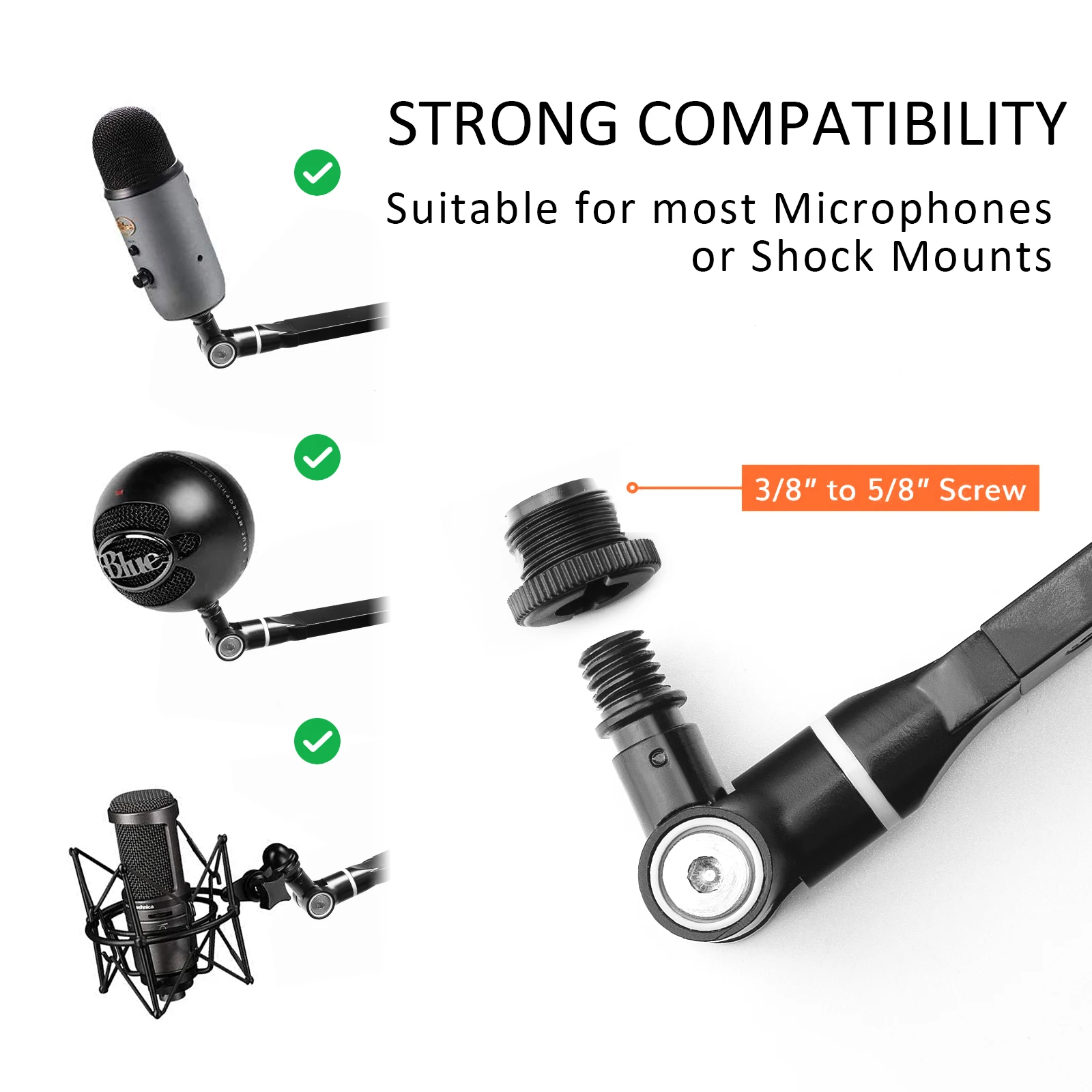 Регулируемый кронштейн для микрофона Универсальный амортизирующий