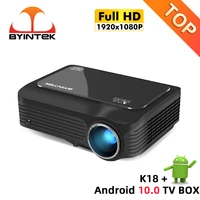 byintek k18 1920x1080 full hd 1080p mini portable lcd led 3d projectoroptional android 10 tv box for smartphone