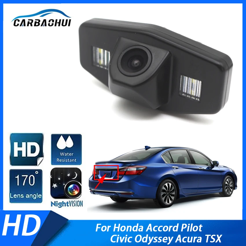 

170 градусов 1080x720P HD CCD Водонепроницаемая камера заднего вида для автомобиля Honda Accord пилотный гражданский Odyssey Acura TSX Car