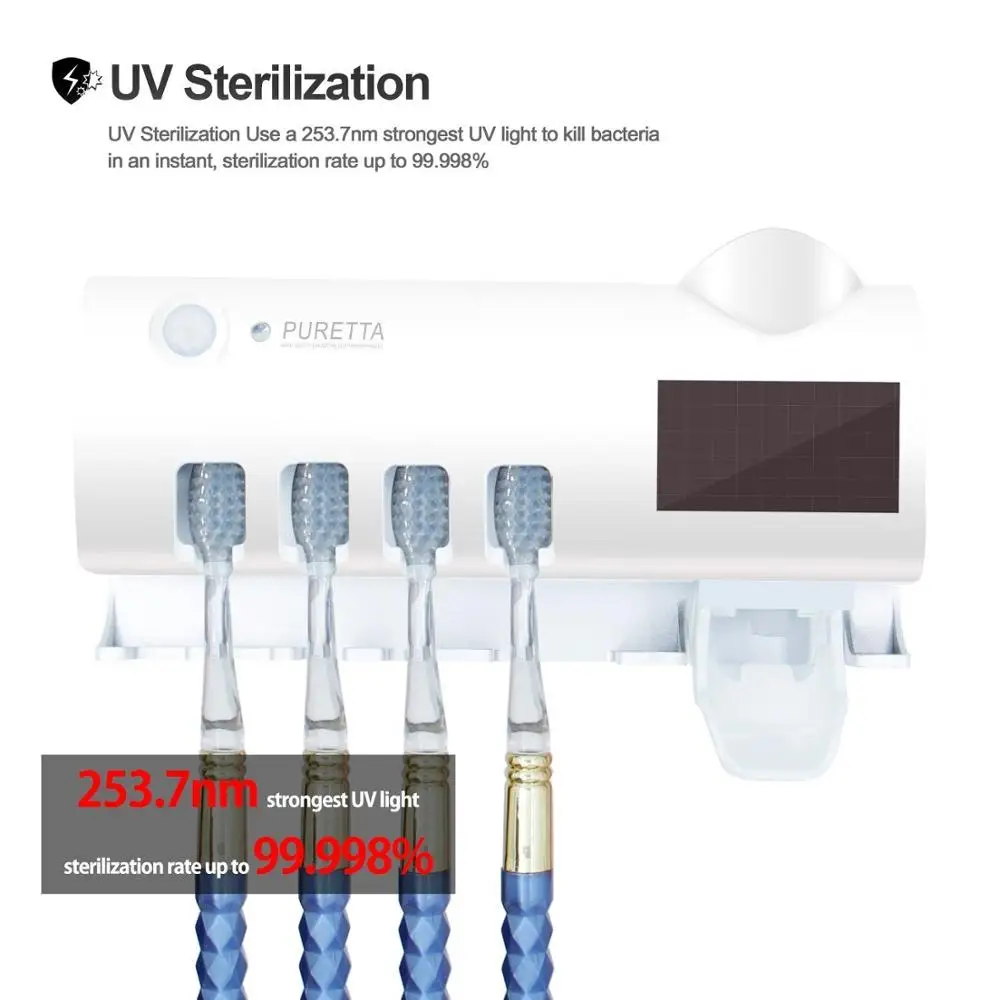 Антибактериальный стерилизатор со светодиодной УФ подсветкой держатель для