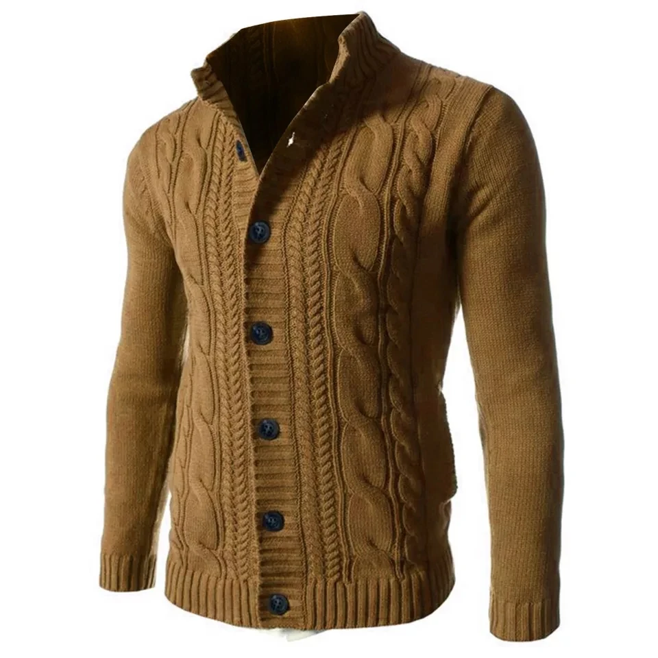 

Men's cardigan sweater overcoat casual autumn and winter men's fashion loose cardigan warm collar hooded jacket sweater 2021 New