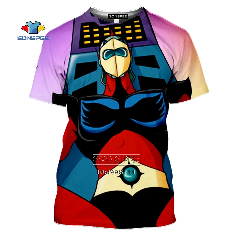 

Robot War Japan Anime UFO Robot Grendizer 3D Print Men's T-Shirts Women Summer Tshirt Harajuku Casual Short Sleeve Fitness Tops