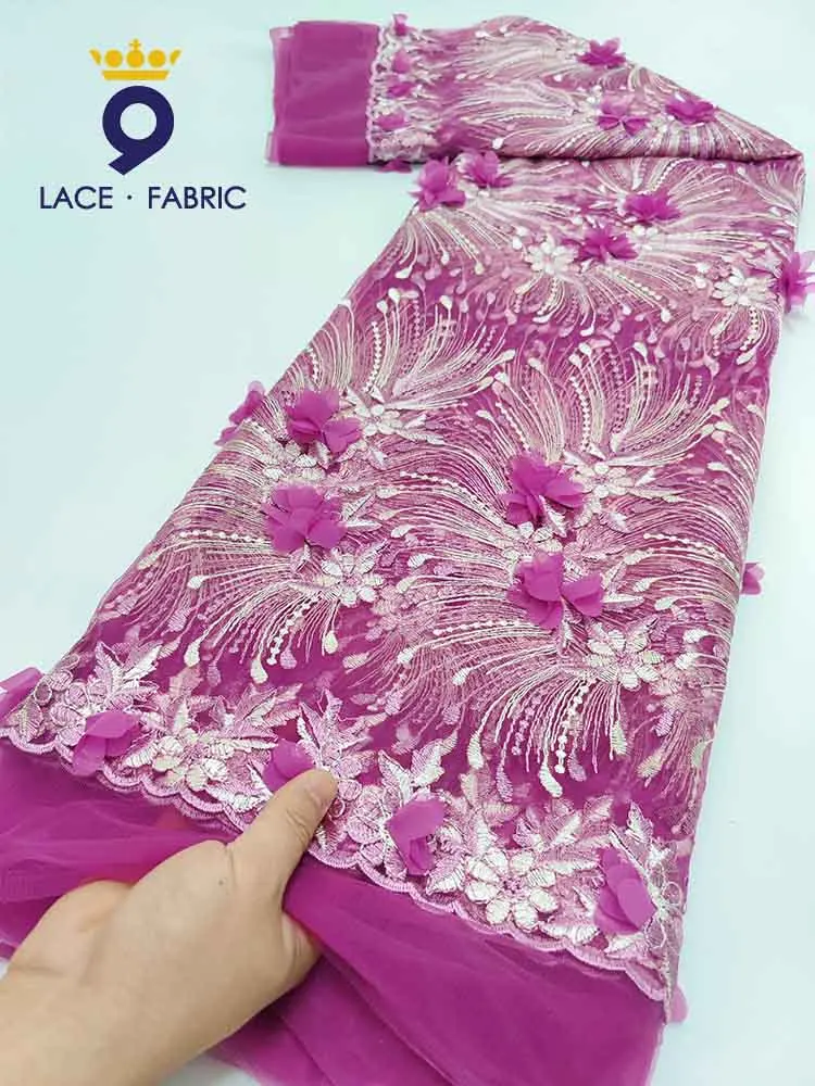 

French Net Tulle Lace With Embroidery For Sewing Wedding Party Dresses Net Mesh Guipre Laces Fabric Top Quality Cotton Lace