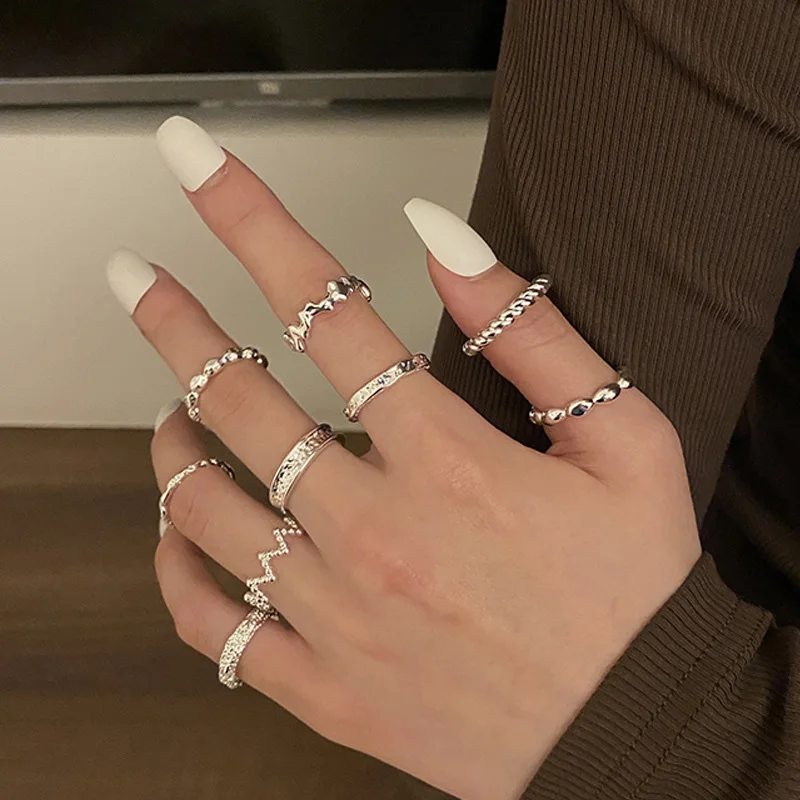 

Korean Gold Finger Ring For Women Punk Geometric Simple Metal Rings for Girls Fashion Accessories Party Jewelry 2022 Trend