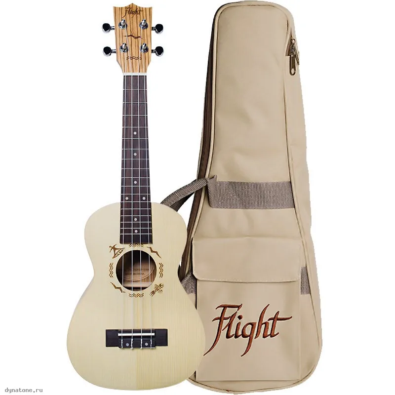 УКУЛЕЛЕ КОНЦЕРТ ФЛАЙТ FLIGHT DUC325 SP/ZEB верхняя дека - ель корпус зебрано чехол в