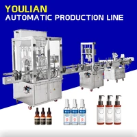 yl l automatic production line round plastic bottle labeler sauce cosmetic cream paste filling capping and labeling machine