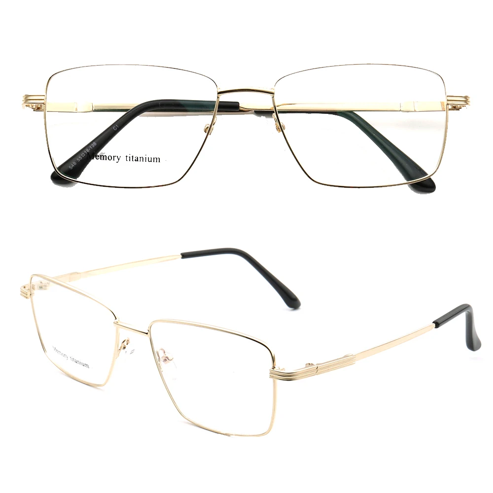 

Business Men Square Eyeglasses Frames Women Metal Optical Glasses Frames Classic Prescription Spectacles Gold Silver Eyewear