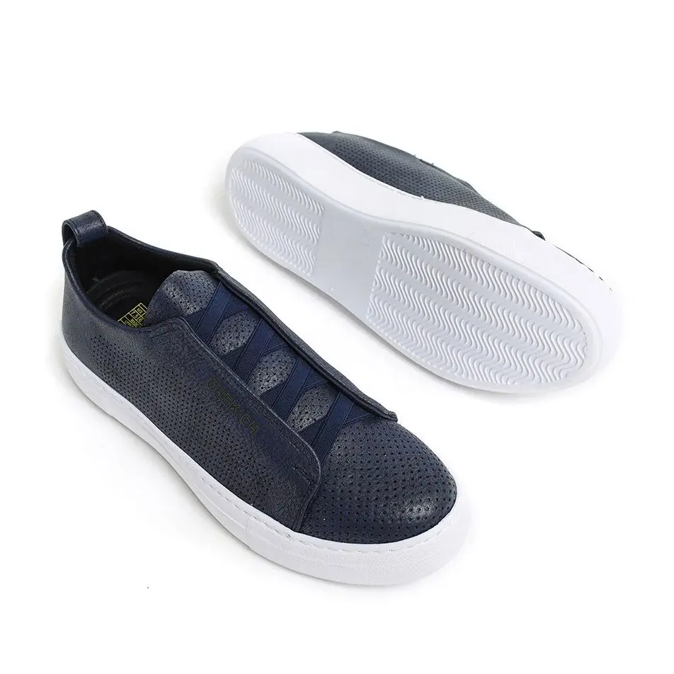 

Chekich Men's Shoes Navy Blue Elastic Band Faux Leather Spring & Fall 2021 New Seasons Slip-On Casual Breathable Sneakers Odorless Comfortable Flexible Sewing Base Office Fashion Lightweight Suits Formal CH011 V5