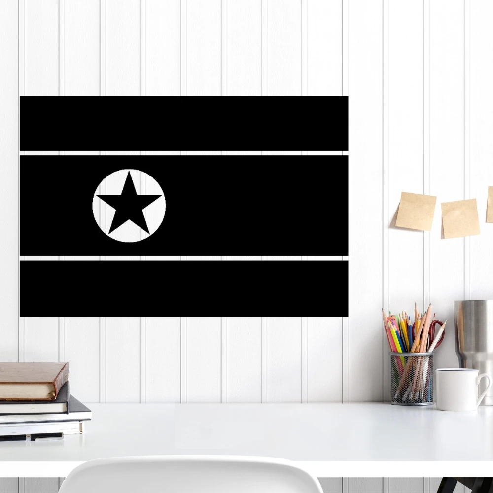 

North Korea Wall Sticker Decal Flags Sticker Home Bedroom Wall Art Decoration A00550