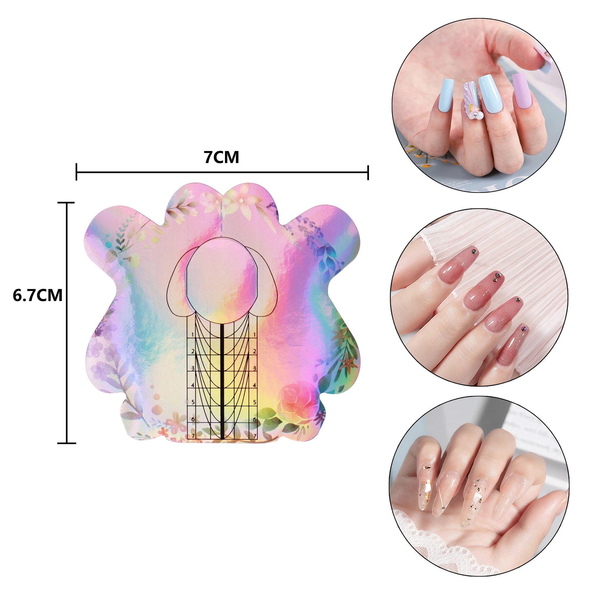 Pro 3 in 1 100/300pcs Nail Forms Pattern Square Rhombus Stiletto Tips Acrylic Curve UV Gel Nails Extension Art Tool Guide | Красота и