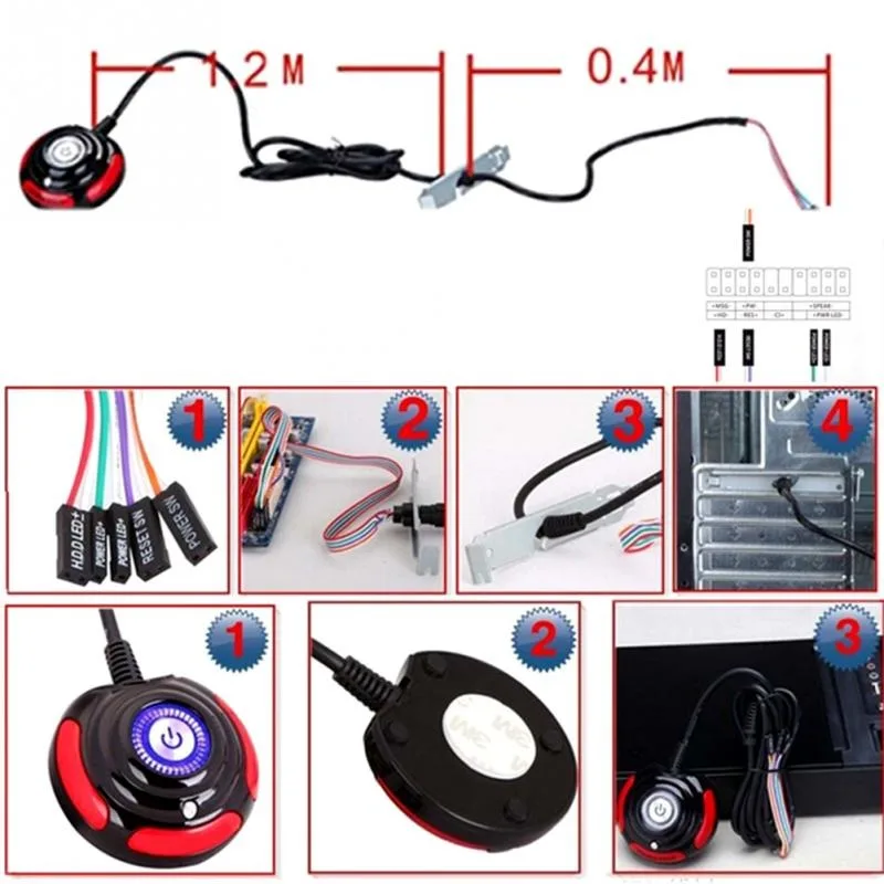 Чехол для настольного ПК чехол источник питания вкл/выкл сброс HDD Круглый Большой