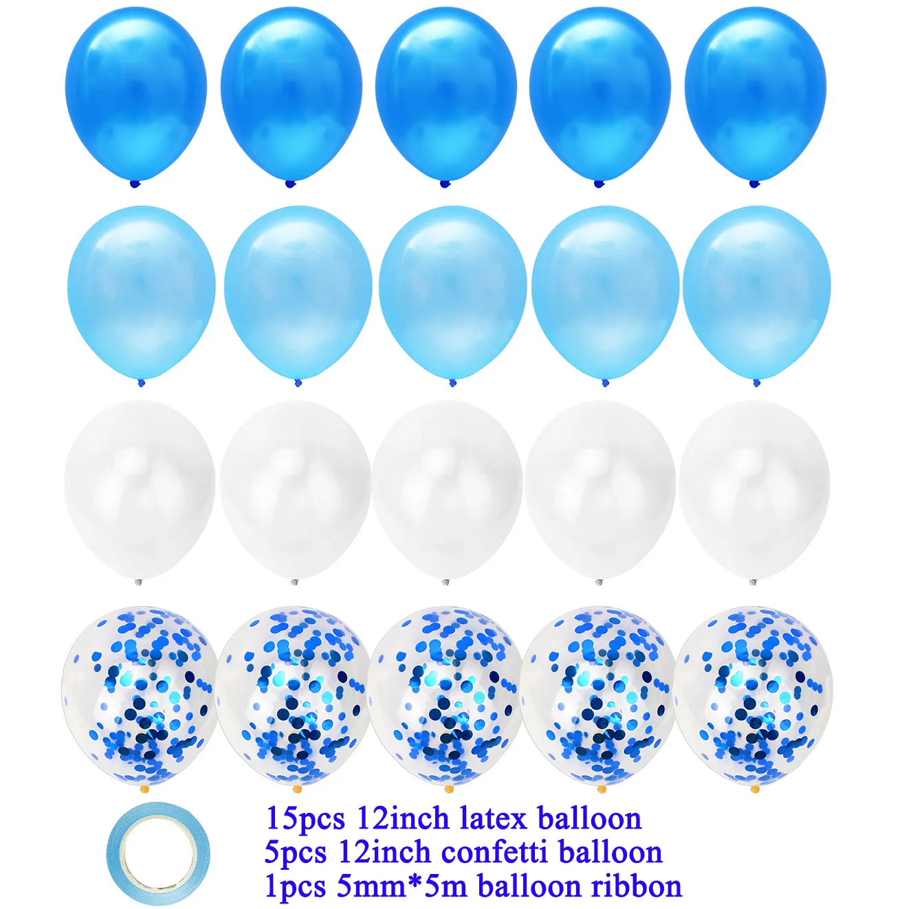 Латексные смешанные шары с конфетти 21 шт. 12 дюймов украшения для дня рождения