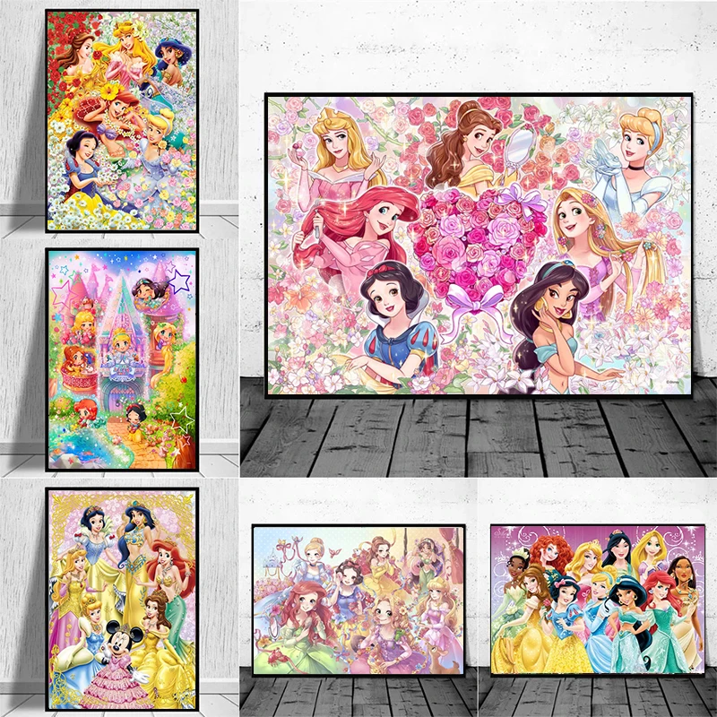 

Disney Princess Canvas Painting Wall Art Sleeping Beauty Snow White Posters And Prints For Kids Bedroom Cartoon Home Decor